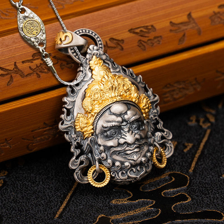 Buddha Stones 925 Sterling Silver Tibetan Yellow Jambhala God of Wealth Protection Necklace Pendant - Yellow Jambhala&50cm Zakiram Copper Chain - image 14
