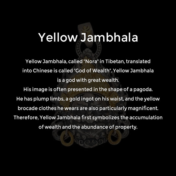 Buddha Stones 925 Sterling Silver Tibetan Yellow Jambhala God of Wealth Protection Necklace Pendant - image 9