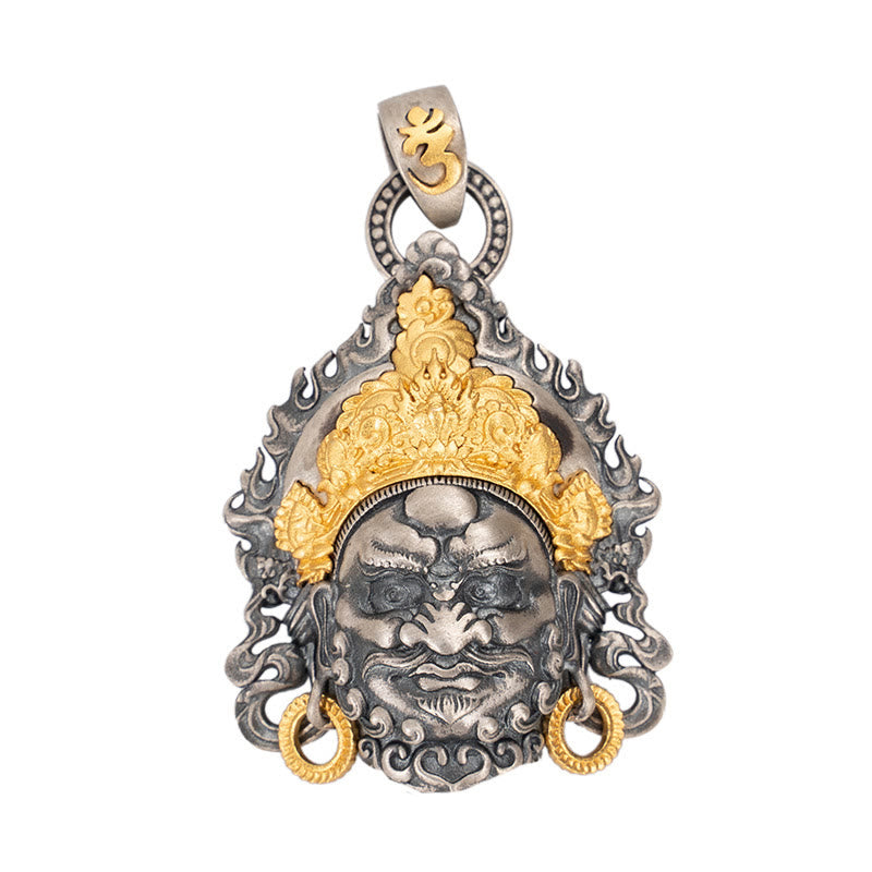 Buddha Stones 925 Sterling Silver Tibetan Yellow Jambhala God of Wealth Protection Necklace Pendant - image 11