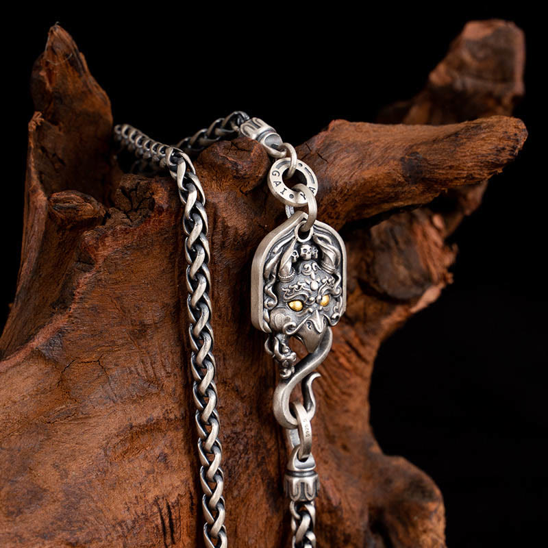 Buddha Stones 925 Sterling Silver Tibetan Garuda Bird Wisdom Metal Chain Necklace - Garuda 63cm Chain - image 0