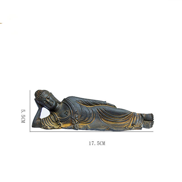 Buddha Stones Reclining Buddha Shakyamuni Iron Powder Rust Cast Resin Statue Home Decoration - image 15