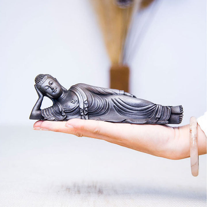Buddha Stones Reclining Buddha Shakyamuni Iron Powder Rust Cast Resin Statue Home Decoration - image 20
