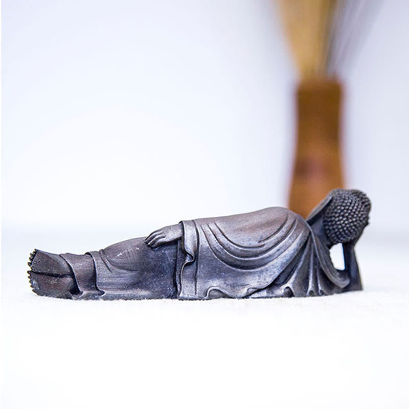 Buddha Stones Reclining Buddha Shakyamuni Iron Powder Rust Cast Resin Statue Home Decoration - image 19