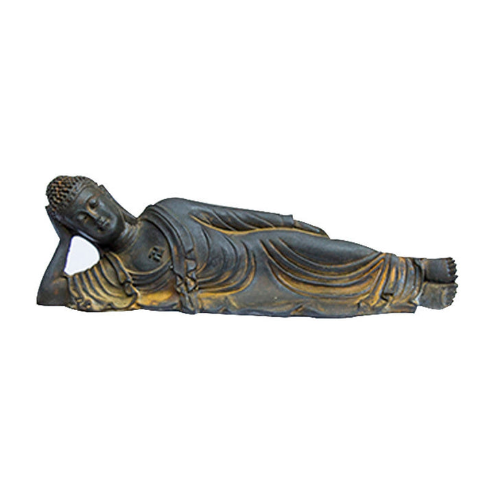 Buddha Stones Reclining Buddha Shakyamuni Iron Powder Rust Cast Resin Statue Home Decoration - image 14