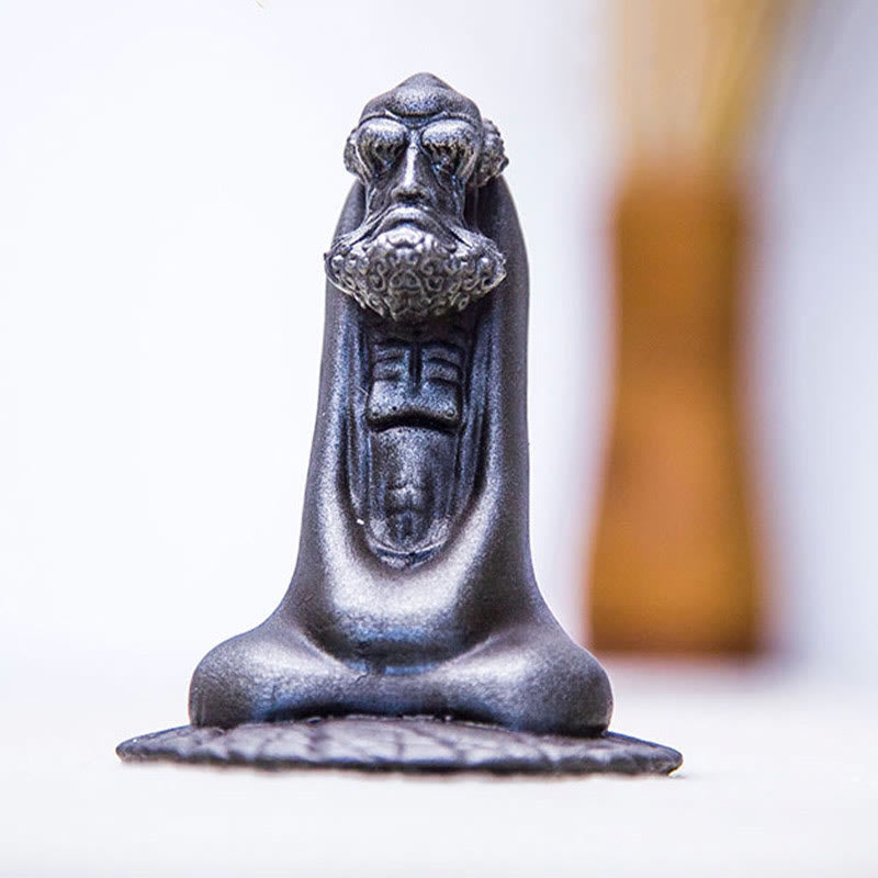 Buddha Stones Handmade Bodhidharma Iron Powder Rust Cast Resin Statue Home Decoration - image 20