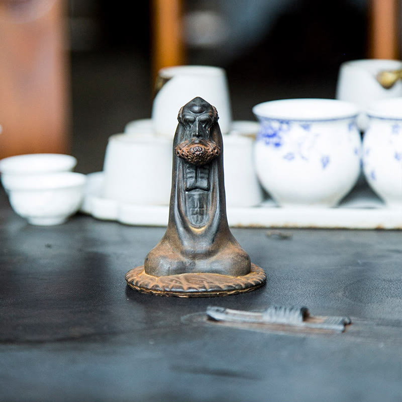 Buddha Stones Handmade Bodhidharma Iron Powder Rust Cast Resin Statue Home Decoration - image 10