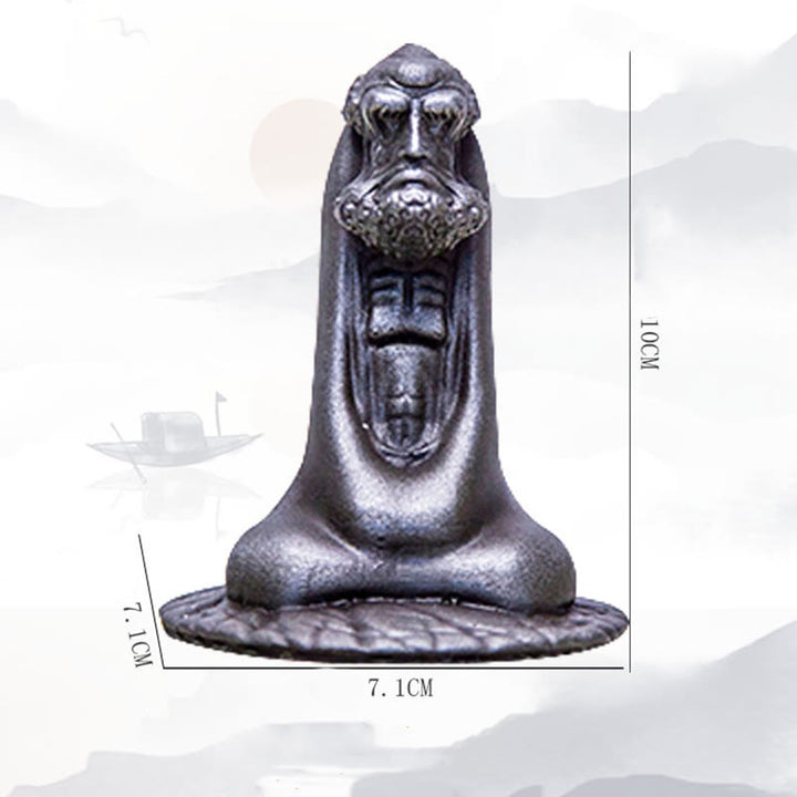 Buddha Stones Handmade Bodhidharma Iron Powder Rust Cast Resin Statue Home Decoration - image 27