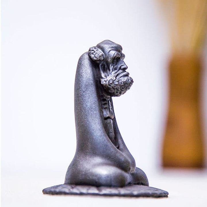 Buddha Stones Handmade Bodhidharma Iron Powder Rust Cast Resin Statue Home Decoration - image 15