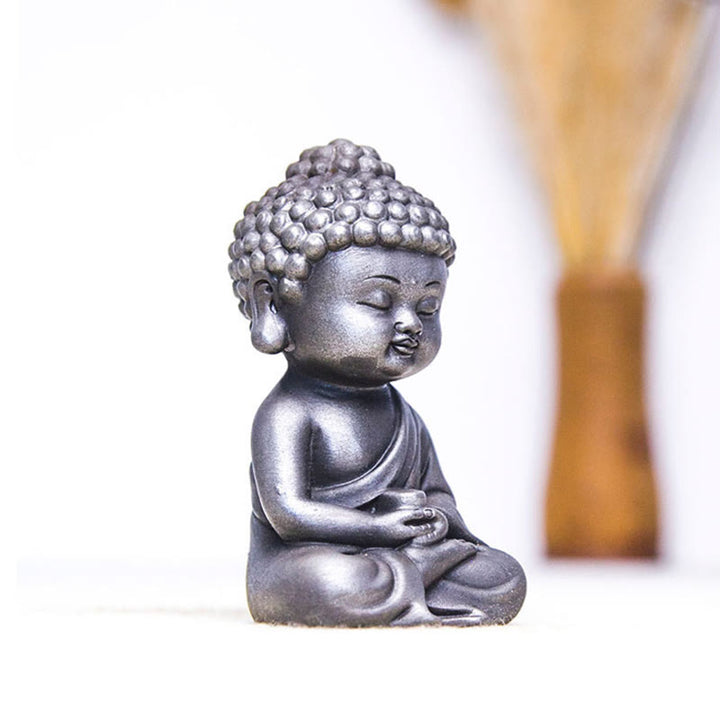 Buddha Stones Handmade Ksitigarbha Kwan Yin Guanyin Avalokitesvara Tathagata Iron Powder Rust Cast Resin Statue Home Decoration