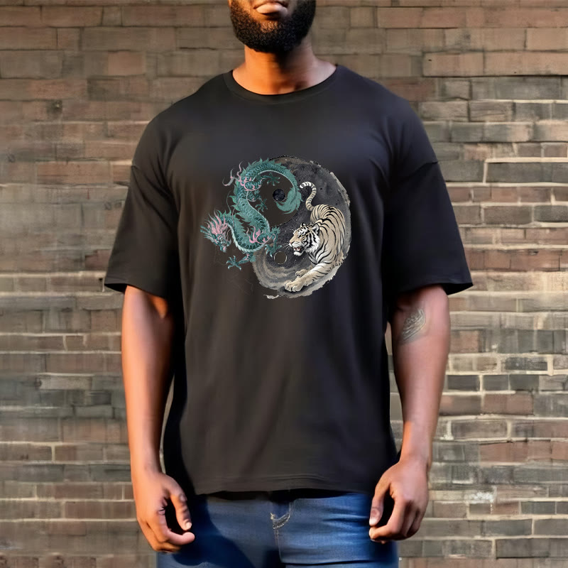 Buddha Stones Tiger Dragon Yin Yang Cotton Tee T-shirt - image 8