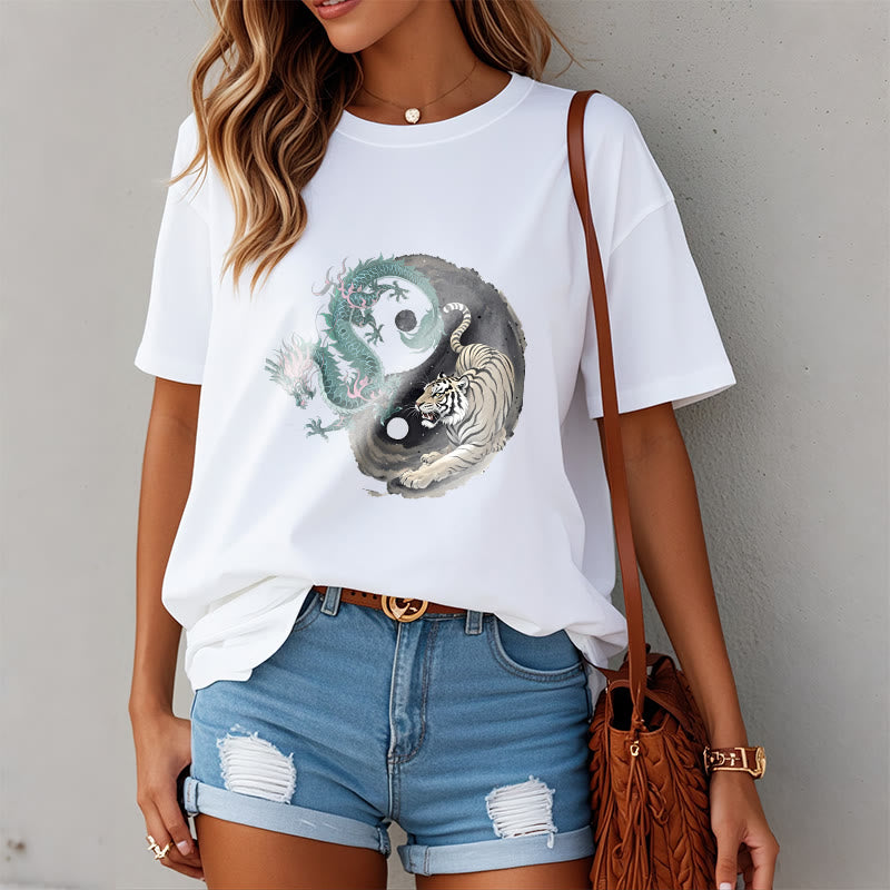 Buddha Stones Tiger Dragon Yin Yang Cotton Tee T-shirt - image 13