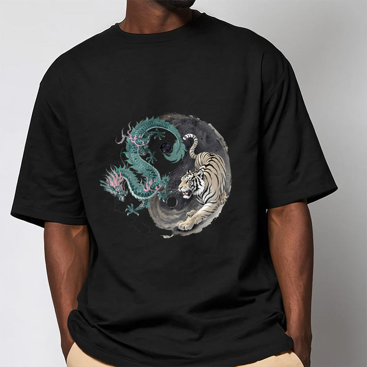 Buddha Stones Tiger Dragon Yin Yang Cotton Tee T-shirt - image 7