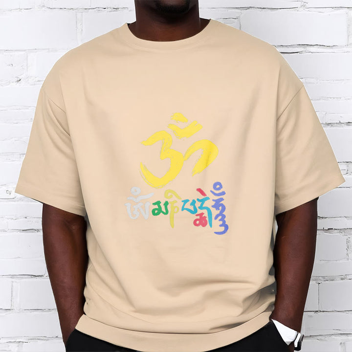 Buddha Stones Colorful Om Mani Padme Hum Cotton Tee T-shirt - image 10