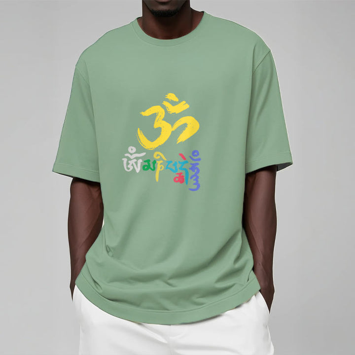 Buddha Stones Colorful Om Mani Padme Hum Cotton Tee T-shirt - image 15
