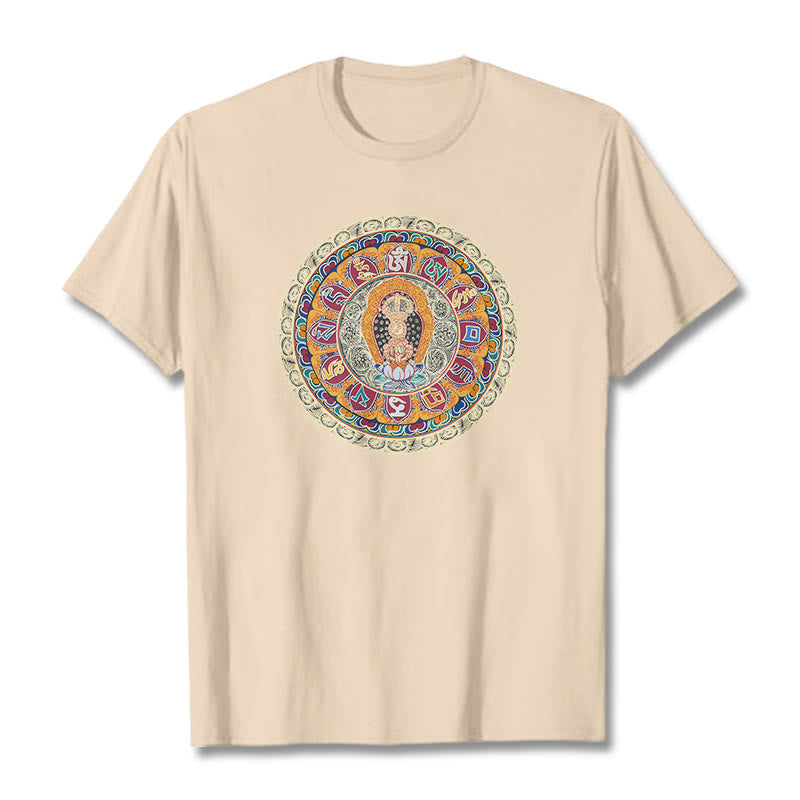 Buddha Stones Dorje Vajra Mandala Buddha Cotton Tee T-shirt - Bisque - 2XL - image 1
