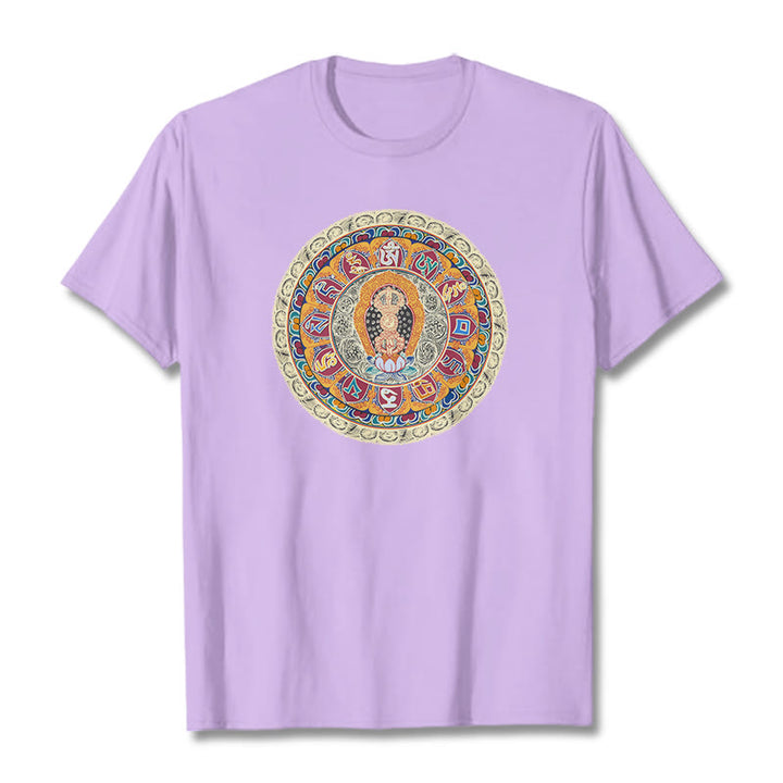 Buddha Stones Dorje Vajra Mandala Buddha Cotton Tee T-shirt - Plum - 2XL - image 16