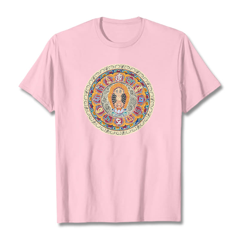 Buddha Stones Dorje Vajra Mandala Buddha Cotton Tee T-shirt - LightPink - 2XL - image 19