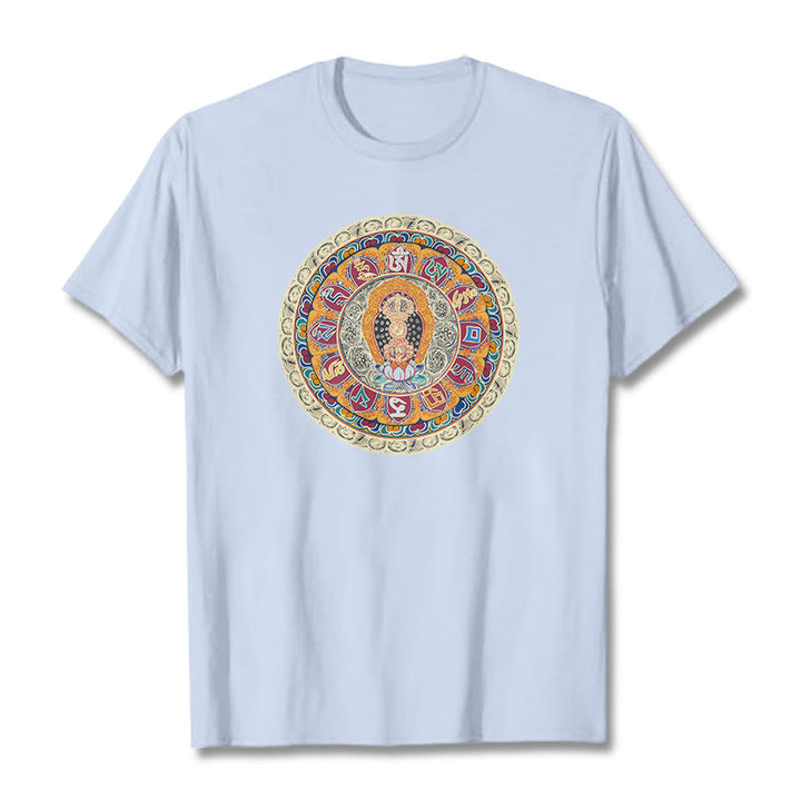 Buddha Stones Dorje Vajra Mandala Buddha Cotton Tee T-shirt