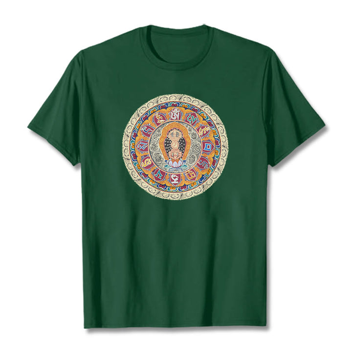 Buddha Stones Dorje Vajra Mandala Buddha Cotton Tee T-shirt - ForestGreen - 2XL - image 8