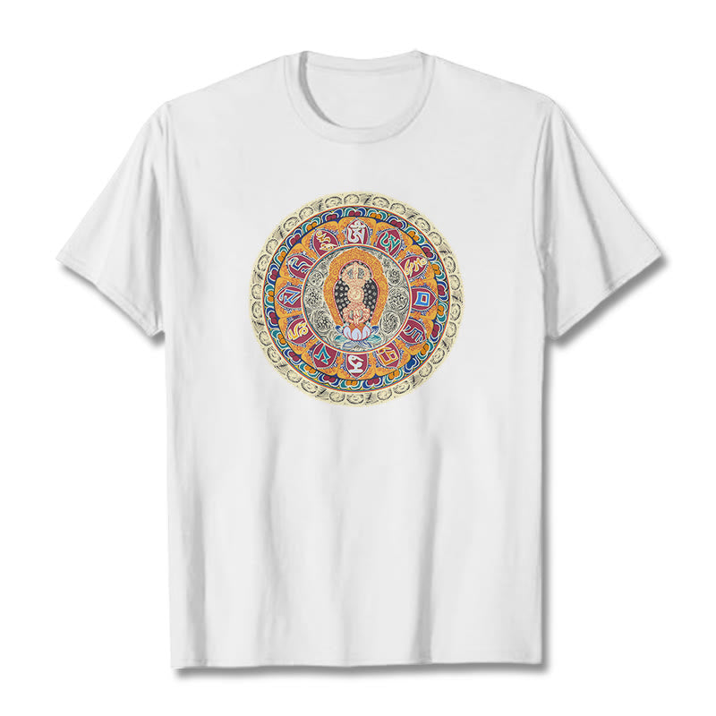 Buddha Stones Dorje Vajra Mandala Buddha Cotton Tee T-shirt - White - 2XL - image 11