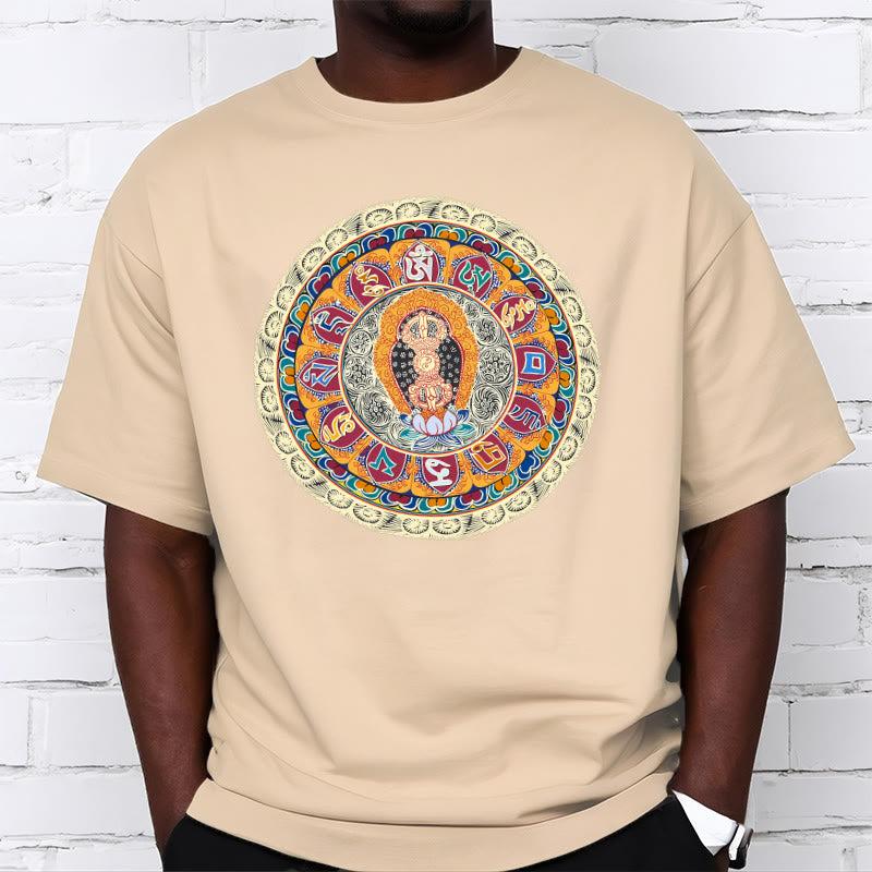 Buddha Stones Dorje Vajra Mandala Buddha Cotton Tee T-shirt