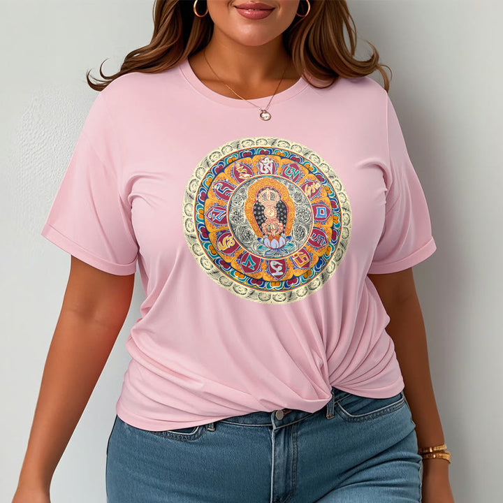 Buddha Stones Dorje Vajra Mandala Buddha Cotton Tee T-shirt