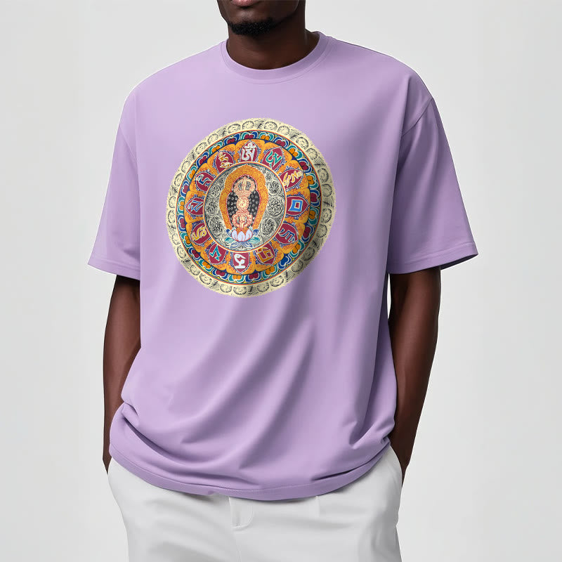 Buddha Stones Dorje Vajra Mandala Buddha Cotton Tee T-shirt