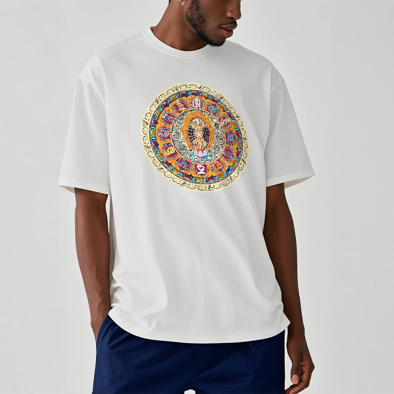 Buddha Stones Dorje Vajra Mandala Buddha Cotton Tee T-shirt