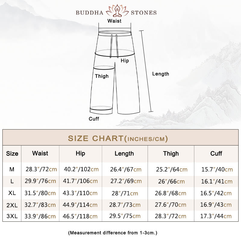 Buddha Stones Men's Solid Color Ramie Linen Drawstring Cropped Pants With Pockets - image 5