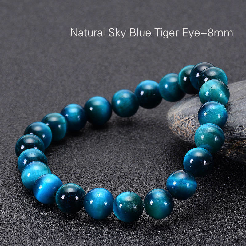 Buddha Stones Various Tiger Eye Confidence Bracelet - Blue Tiger Eye(Wrist Circumference: 14-16cm) - 8mm - image 48