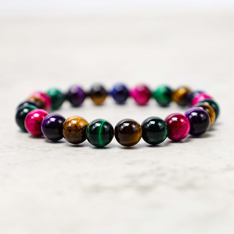 Buddha Stones Various Tiger Eye Confidence Bracelet - Colorful Tiger Eye(Wrist Circumference: 14-16cm) - 8mm - image 66