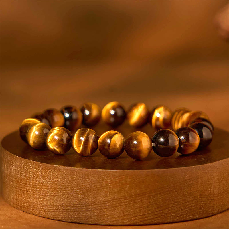 Buddha Stones Various Tiger Eye Confidence Bracelet - Tiger Eye(Wrist Circumference: 14-16cm) - 12mm - image 115