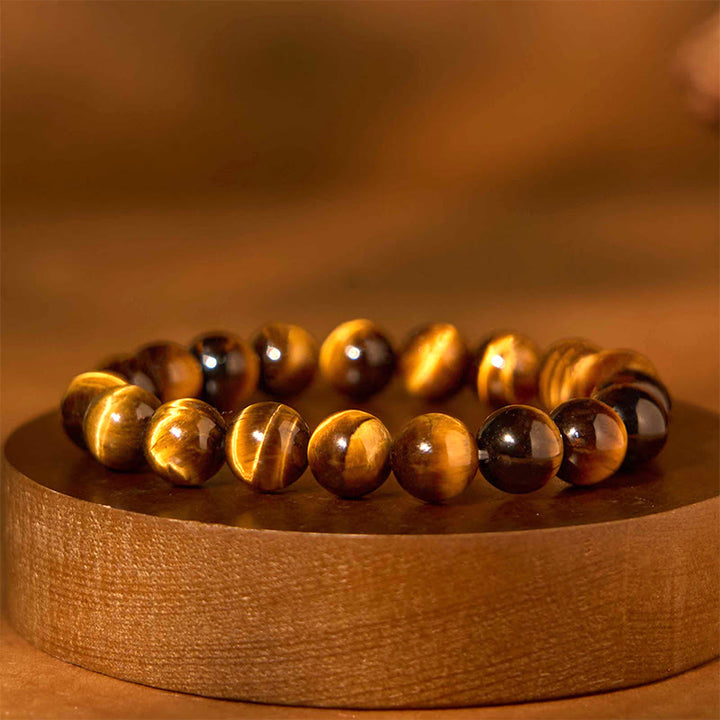 Buddha Stones Various Tiger Eye Confidence Bracelet - Tiger Eye(Wrist Circumference: 14-16cm) - 12mm - image 115