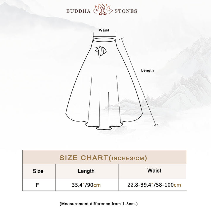 Buddha Stones Two Style Wear Bohemian Mandala Flower Water Drop Lace-up Skirt Dress - image 5