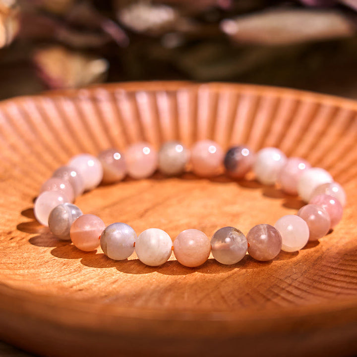 Buddha Stone Various Crystals Malachite Lazurite Lapis Lazuli Hemimorphite Calmness Bracelet - Peach Moonstone(Wrist Circumference: 14-16cm) - image 66