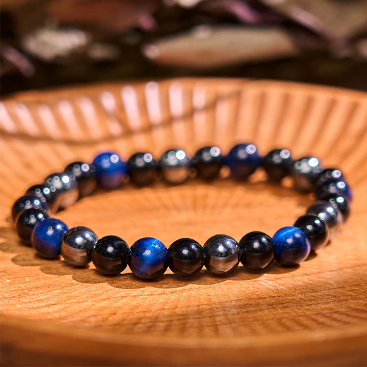 Buddha Stone Various Crystals Malachite Lazurite Lapis Lazuli Hemimorphite Calmness Bracelet - Lazurite Tiger Eye Obsidian Hematite(Wrist Circumference: 14-18cm) - image 75