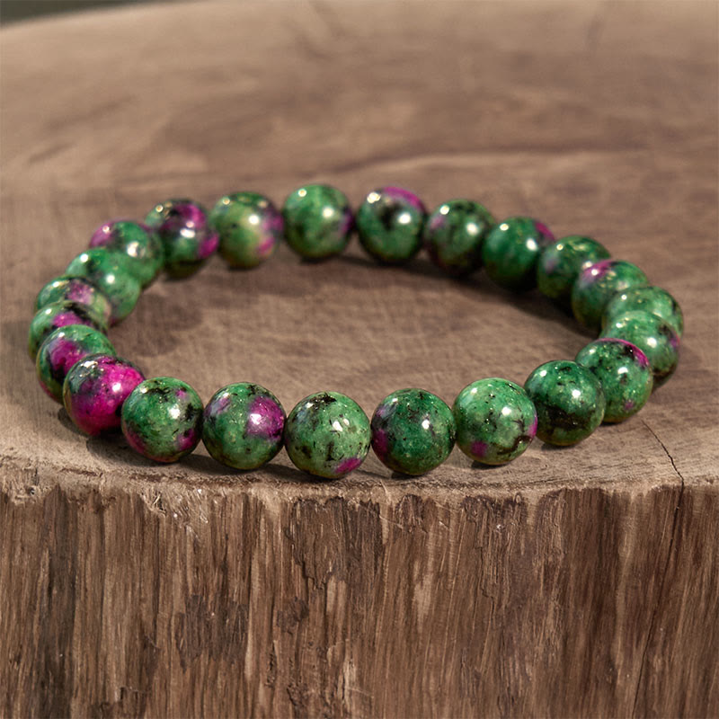 Buddha Stone Various Crystals Malachite Lazurite Hemimorphite Calmness Bracelet - Ruby Zoisite(Wrist Circumference: 14-16cm) - image 89