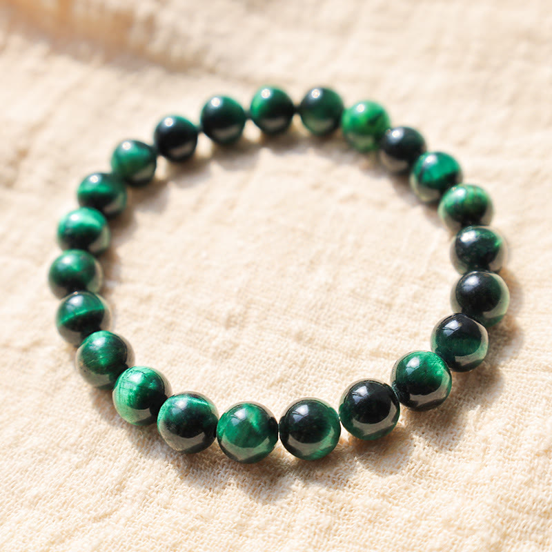 Buddha Stone Various Crystals Malachite Lazurite Hemimorphite Calmness Bracelet - Dark Green Tiger Eye(Wrist Circumference: 14-16cm) - image 125