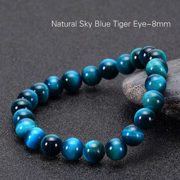 Buddha Stone Various Crystals Malachite Lazurite Lapis Lazuli Hemimorphite Calmness Bracelet - Blue Tiger Eye(Wrist Circumference: 14-16cm) - image 128