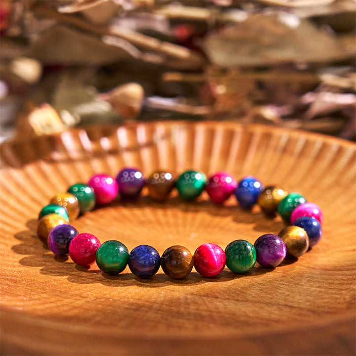 Buddha Stone Various Crystals Malachite Lazurite Lapis Lazuli Hemimorphite Calmness Bracelet - Colorful Tiger Eye(Wrist Circumference: 14-16cm) - image 131