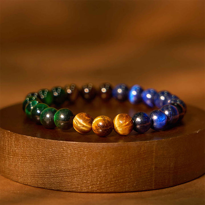 Buddha Stone Various Crystals Malachite Lazurite Lapis Lazuli Hemimorphite Calmness Bracelet - Yellow Blue Green Tiger Eye(Wrist Circumference: 14-16cm) - image 135
