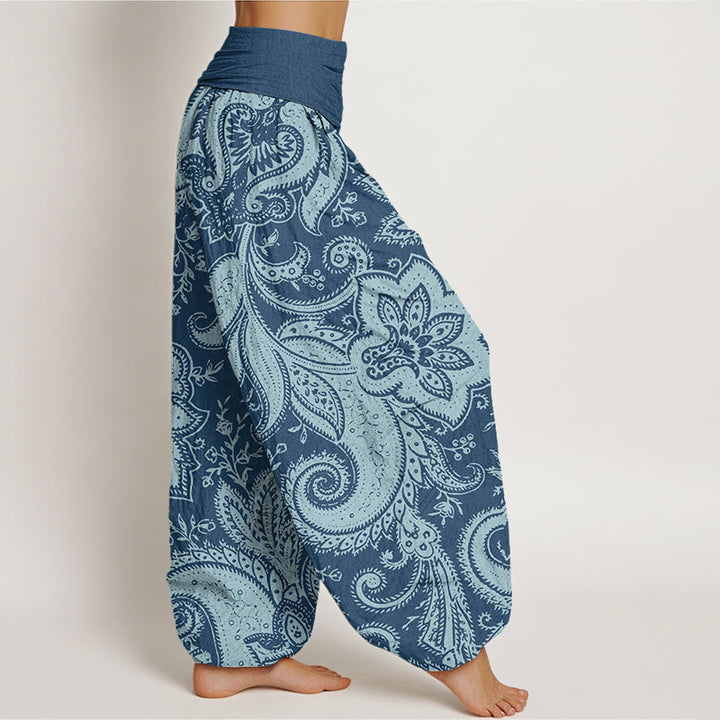 Buddha Stones Flowers Paisley Patterns Women's Elastic Waist Harem Pants - image 1