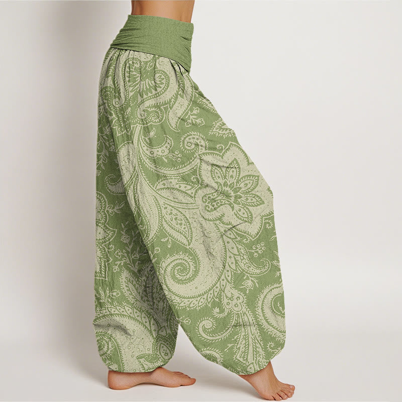 Buddha Stones Flowers Paisley Patterns Women's Elastic Waist Harem Pants - image 9