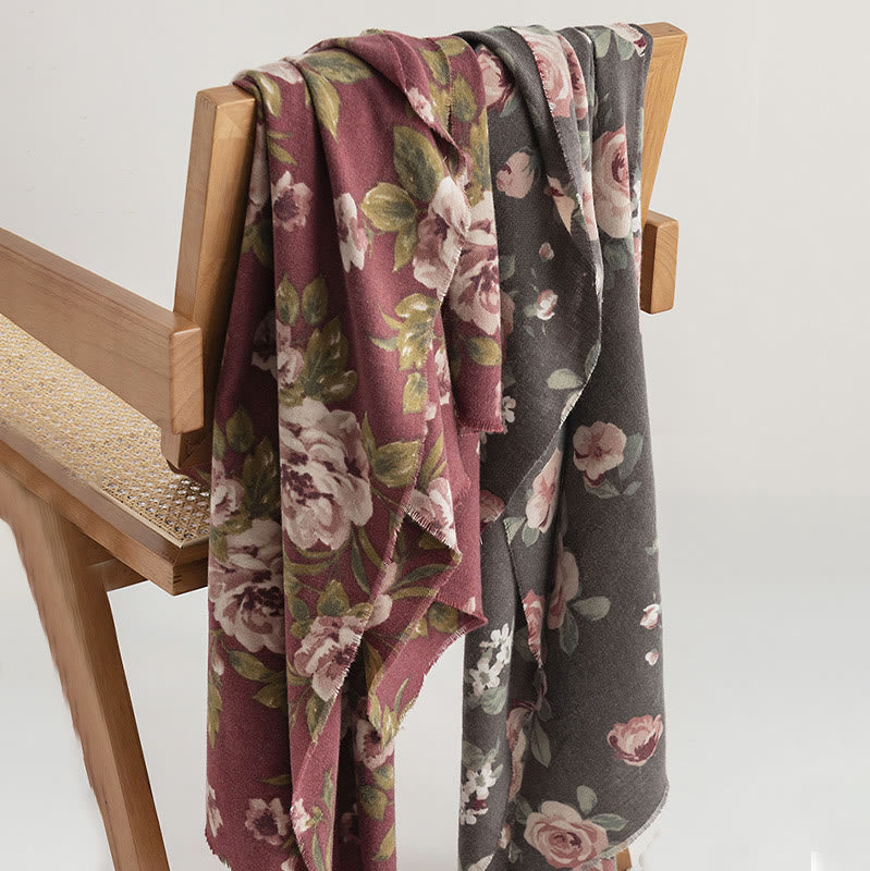 Buddha Stones Tibetan Shawl Garden Rose Fall Winter Cozy Travel Scarf Wrap - image 4