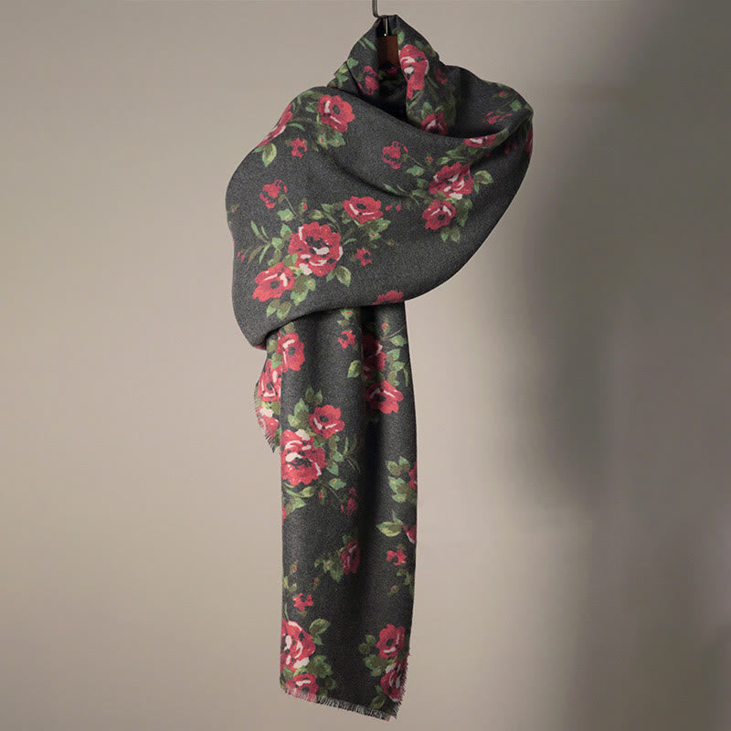 Buddha Stones Tibetan Rose Flower Garden Shawl Fall Winter Cozy Scarf Wrap  - image 6