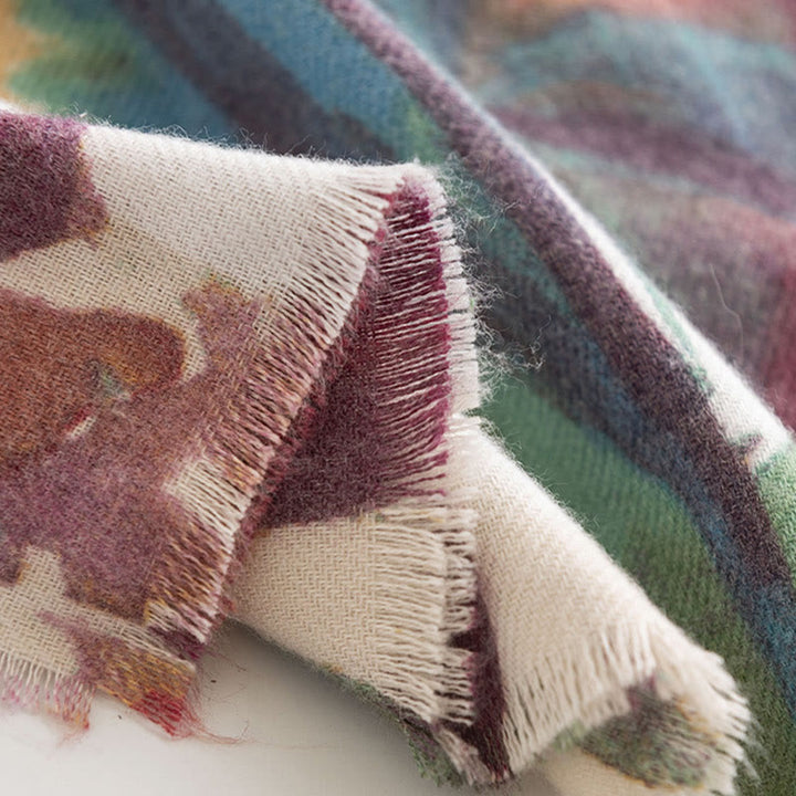 Buddha Stones Tibetan Sweet Colorful Flower Print Shawl Fall Winter Soft Scarf Wrap - image 21