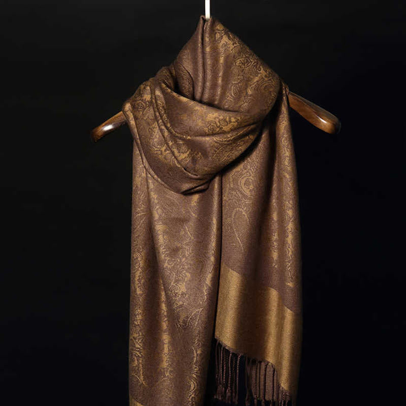 Buddha Stones Tibetan Cashew Jacquard Tassels Shawl Spring Fall Winter Warm Cozy Scarf Wrap - image 1