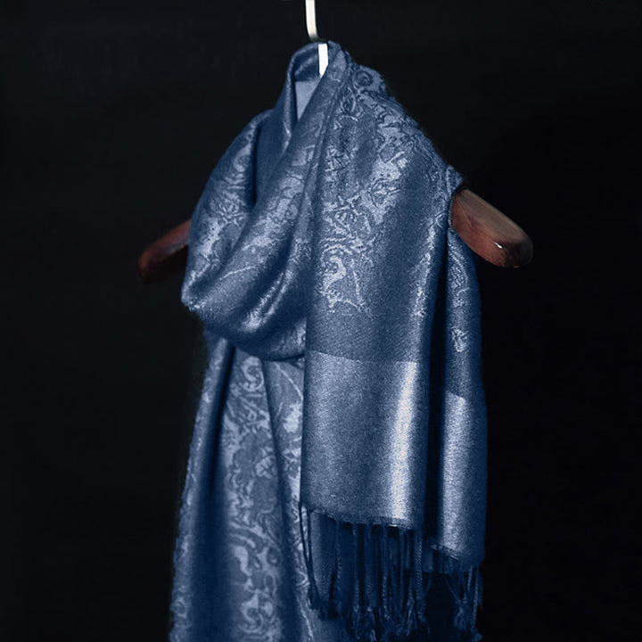 Buddha Stones Tibetan Cashew Jacquard Tassels Shawl Spring Fall Winter Warm Cozy Scarf Wrap - image 12