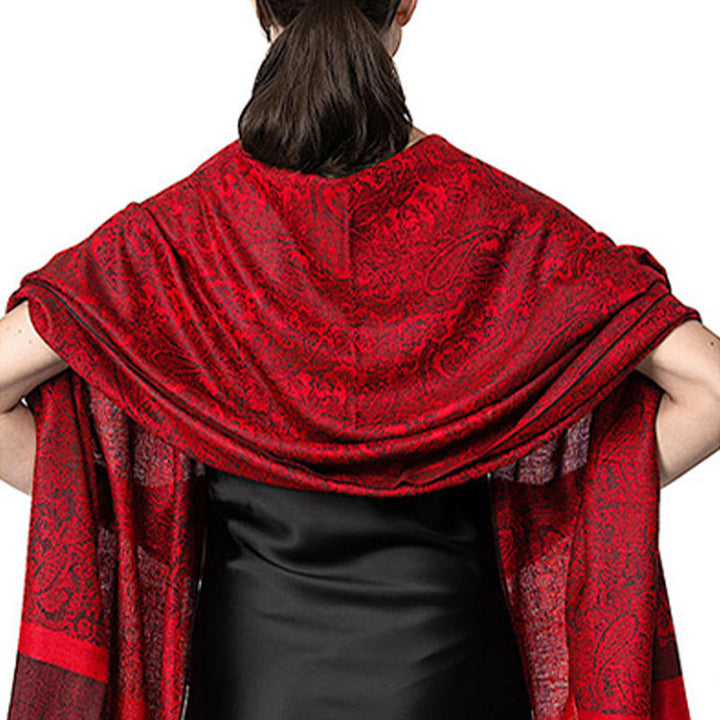Buddha Stones Tibetan Cashew Jacquard Tassels Shawl Spring Fall Winter Warm Cozy Scarf Wrap - image 25