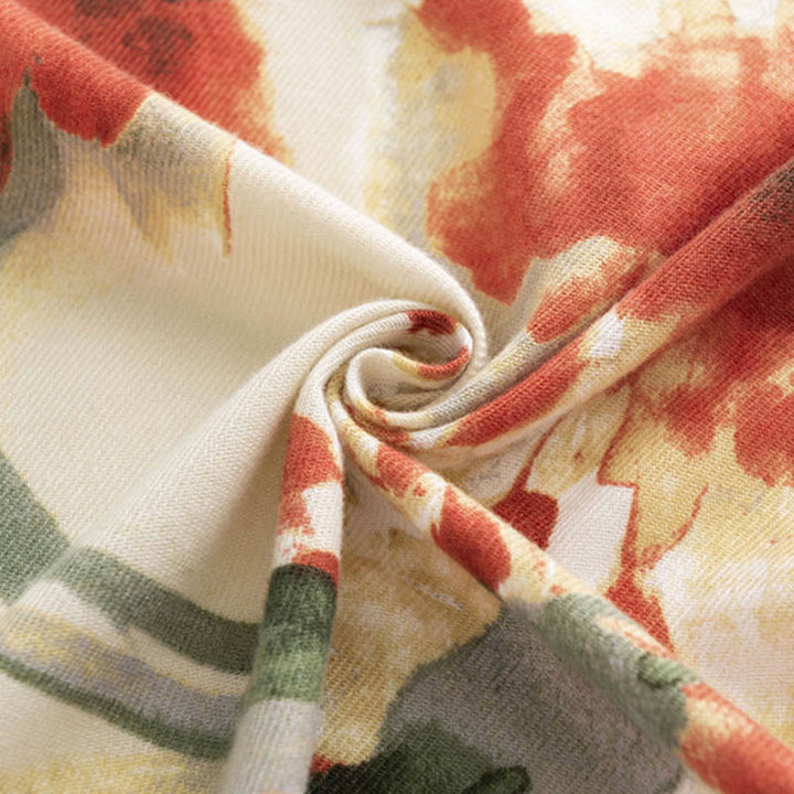 Buddha Stones Tibetan Chinese Retro Ink Painting Flower Print Shawl Fall Winter Cozy Warm Scarf Wrap - image 6